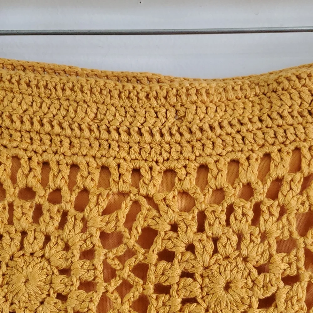 COPY - Fashion Nova Mustard Yellow Crochet Skirt - Picture 4 of 8